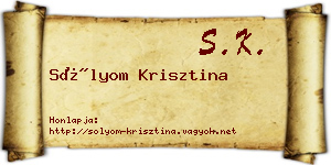 Sólyom Krisztina névjegykártya