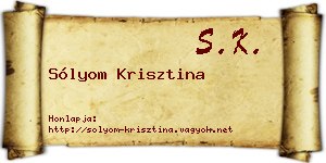 Sólyom Krisztina névjegykártya
