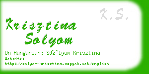 krisztina solyom business card